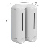 SAPHO - SHOWER MEDIUM dvojitý dávkovač tekutého mýdla, 2x250ml, bílá A94801