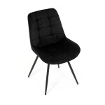 Židle jídelní, černá látka, černý kov, otočný mechanismus 90°/90° (L/P) - funkce reset