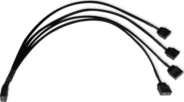 Alphacool Y-Splitter aRGB 3-Pin na 4x 3-Pin 30cm černá / Kabel / aRGB rozbočovač / 30 cm (18711)