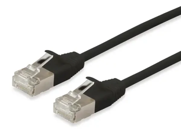 Equip SlimFlex černá / Patch kabel / Cat6a / F/FTP / 0,15 m (606174)