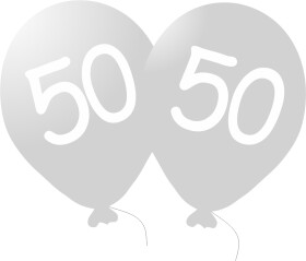 Balónek 50. narozeniny stříbrný metalický Balonky.cz Balónek 50. narozeniny stříbrný metalický Balonky.cz