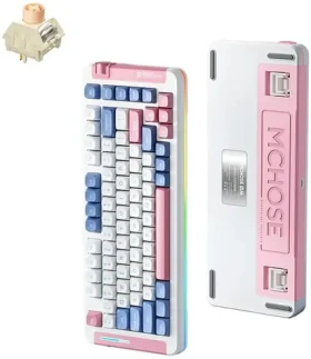 MCHOSE MC-X75 Icy Creamsicle růžová / herní bezdrátová klávesnice / mechanická / Icy Creamsicle / 2.4GHz / BT / US Layou (MC-X75-5)