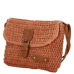 Dámská pletená crossbody kabelka Olive Boho, cihlově červená