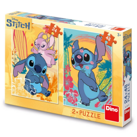 Puzzle Zamilovaný Stitch 24+48 dílků