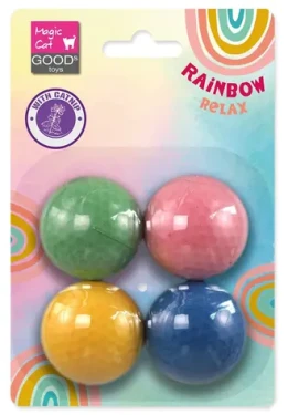 MAGIC CAT Hračka Rainbow Relax míček pěnový mix barev / O 4 cm / 4 ks (453-22107)