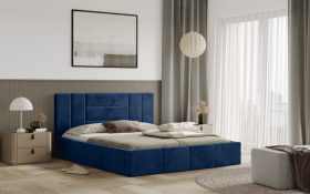 FRONTI Postel MILANO 120x200 modrá s úložným prostorem