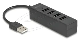Delock USB Hub 4x USB-A černá / USB hub / USB 2.0 / 4 porty / kabel 12,5 cm (64334)