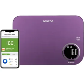 SENCOR SKS 7073VT fialová / chytrá kuchyňská váha / max. 5kg / funkce TARE / Bluetooth (8590669263172)