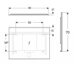 GEBERIT - Option Zrcadlo s LED osvětlením a vyhříváním, 90x70 cm, matná černá 502.783.14.1