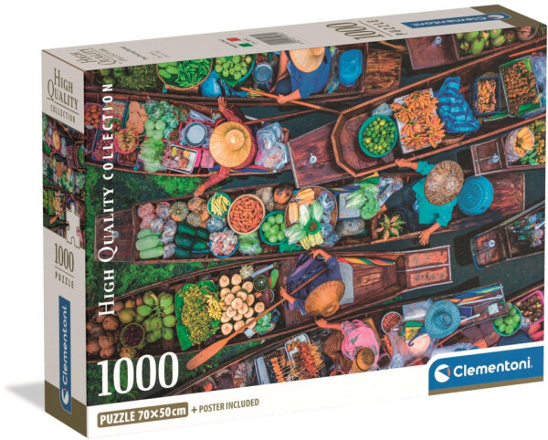 Puzzle 1000 dílků Thajský plovoucí trh - Clementoni