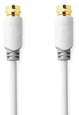Nedis satelitní anténní kabel F(M) - F(M) pozlacený bílá / Kabel / 75 Ohm / 90 dB / stíněný / 1 m (CSBW41000WT10)