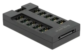 DeLock RGB Hub černá / Rozbočovač ARGB LED / 10 kanálů / 5V (64128)