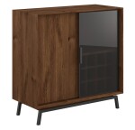 Massivo.cz Komoda s barem (vinotékou) Modern Loft 1d/1s, hnědá, dub, masiv