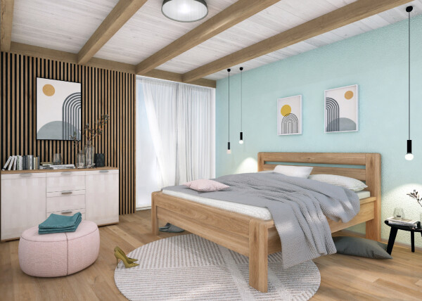 Massivo.cz Dubová postel Dublin Supra 180x200 cm, dub, masiv