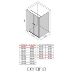 CERANO - Sprchový kout Antelo L - L/P - 6 mm - chrom, transparentní sklo - 76x90 - otočný CER-666814