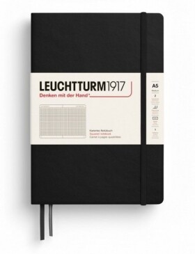 Leuchtturm1917 Zápisník Black Medium A5 čtverečkovaný