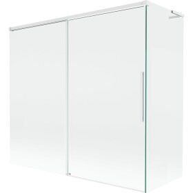 MEXEN/S - Rox L vanová zástěna 2-křídlová posuvná 170 + 75 x 150, transparent, bílá 8C9L-170-075-20-00