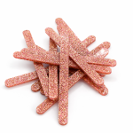 Cake star Akrylatové tyčky na nanuk okrová s třpytkami délka 11,5cm (10ks)