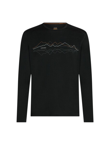 Pánské merino triko s dlouhým rukávem ICEBREAKER Mens 200 Oasis LS Crewe Icebreaker, Black velikost: S