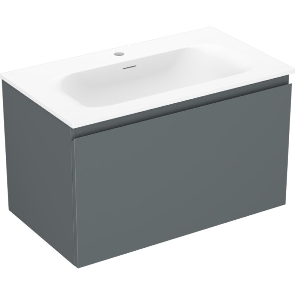 MEXEN/S - Orio koupelnová skříňka 80 cm s umyvadlem Vela, 1 šuplík, grafit mat/bílá mat 91A10-08047-1-BF66-W23M01