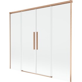 MEXEN/S - Rox vanová zástěna 2-křídlová posuvná 170 x 150, transparent, měď kartáčovaná 8C9-170-002-65-00