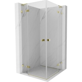 MEXEN/S - Lunar L Duo sprchový kout dveře křídlové 90 x 90, transparent, zlato 834L-090L-090P-50-00