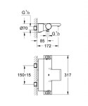 GROHE - Grohtherm 2000 Termostatická vanová baterie, chrom 34464001