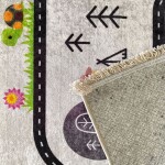 DumDekorace Šedý dětský koberec - safari výlet Šířka: 120 cm | Délka: 180 cm