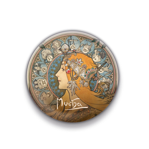 Magnet Alfons Mucha Zodiak, kulatý, cm