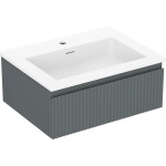 MEXEN/S - Rivel koupelnová skříňka 60 cm s umyvadlem Otis, 1 šuplík, reliéf , grafit mat/bílá mat 91A20-06023-1-BF66-W18M01
