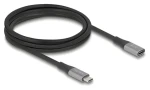DeLock USB4 Gen 3x2 prodlužovací kabel 2m černá-šedá / USB-C (M) - USB-C (F) / 40 Gbps / USB PD 240 W (81202)