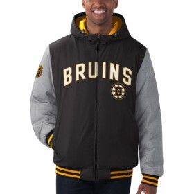 G-III Pánská Bunda Boston Bruins Cold Front Polyfilled Padded Jacket Hood Velikost: Tým: Boston Bruins