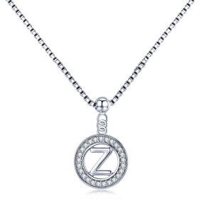 Stříbrný náhrdelník písmeno Z - stříbro 925/1000, Stříbrná 45 cm Z