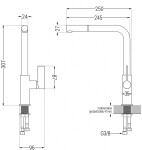 MEXEN/S - Gaspar granitový dřez 1.5 s odkapávačem včetně baterie Flora, černá/stříbrná 6507-73-670401-70-B