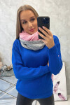 KN14 Dámský dvoubarevný snood světle růžová+šedá UNI