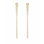 Náušnice se zirkony Juliette Gold - chirurgická ocel, Zlatá