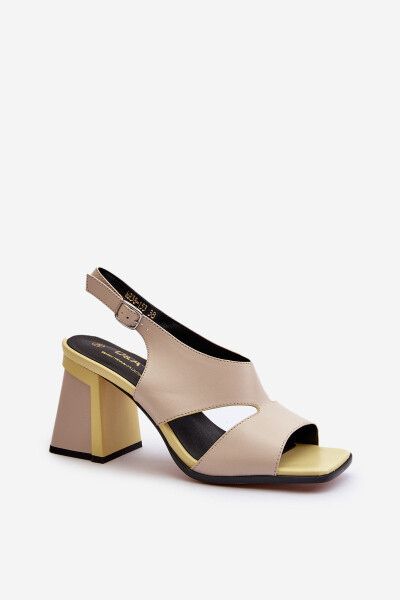 Dámské sandály na podpatku béžové D&A MR38-153 39