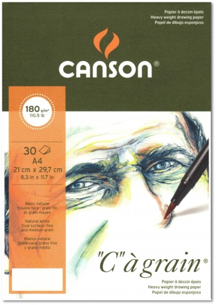Grafický papír - Canson Cagrain blok lepený A5 180g 30 listů