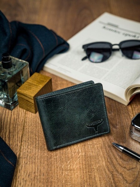 Trendová pánská menší kožená peněženka Dokl, černá