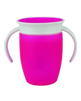 Munchkin Juniorský netekoucí hrneček 360°s oušky růžový 207 ml
