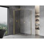 MEXEN/S - Mist-B sprchový kout dveře křídlové 75 x 85, transparent, zlato 8A2T-075-085-50-00