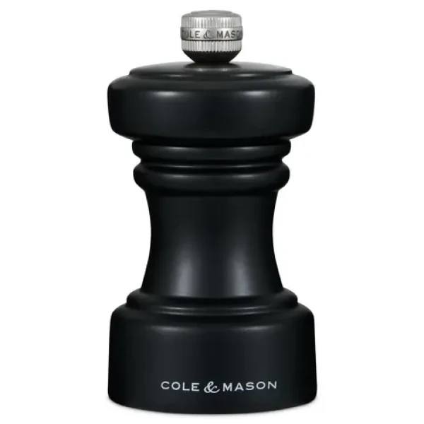 ColeMason Hoxton Mlýnek na sůl černá / výška 10,4 cm / bukové dřevo (H233060)