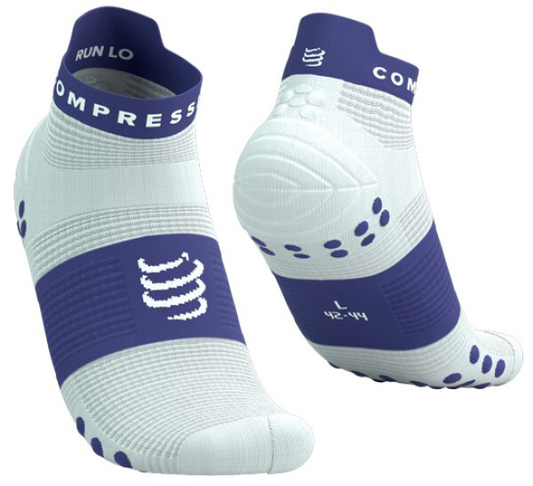 Běžecké kompresní ponožky Compressport Pro Racing Socks v4.0 Run Low - Star White/Orient Blue Velikost: EU 39-41