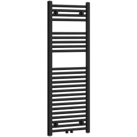 CERANO - Koupelnový radiátor Benito - středové připojení 50mm/boční - 477 W - černá matná - 1200x450 mm CER-510889
