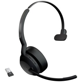 Jabra Evolve2 55 MS Sluchátka On Ear Bluetooth® mono černá Potlačení hluku, Redukce šumu mikrofonu headset, monofonní telefon