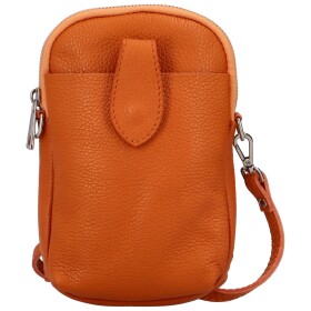 Trendy dámská kožená MINI crossbody Betsy, oranžová