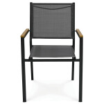 Zahradní židle, kov, síťovina, šedá, AZC-L1303 GREY