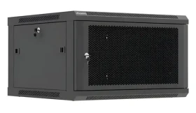Lanberg nástěnný rozvaděč 19" 6U 600×600 černá / Nástěnný rozvaděč / Perforované dveře / Flat pack (WF01-6606-23B)