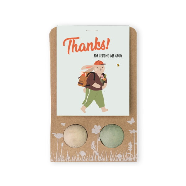 Blossombs Sada semínek divokých květin Rabbit/Teacher – 2 ks, béžová barva, papír