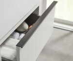 CERANO - Koupelnová skříňka Velora - bílá matná, úchytka černá + umyvadlo z lit. mramoru Vita - bílá lesklá - 70x63x46,5 CER-8050BD83986